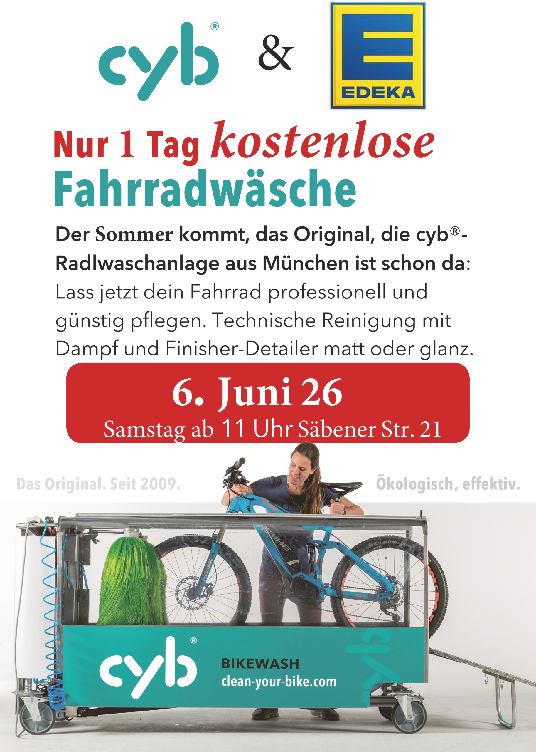Bikewash zur Waschaktion 2 Jahre EDEKA